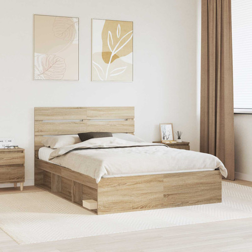 Bed frame sonoma oak 140x200 - sonoma,