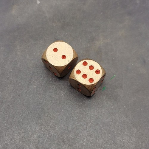 Solid copper dice pair - copper,