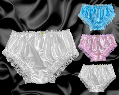 White pink satin - frilly, lace