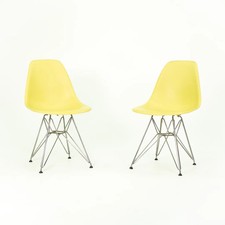 2010s Herman Miller Eames DSR Dining Chairs in Yellow Plastic with Eiffel Base