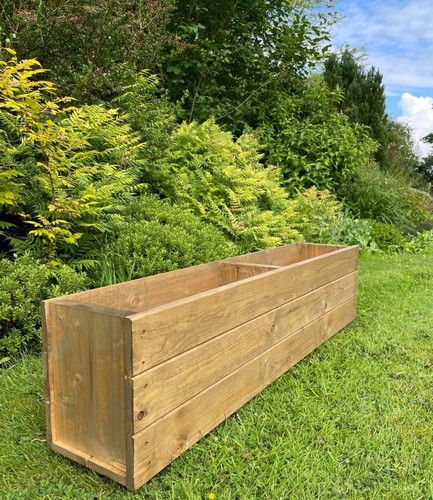 Large wooden planter - wooden, trough