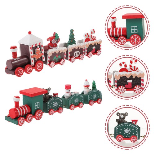 2pcs wooden christmas train - 2pcs,
