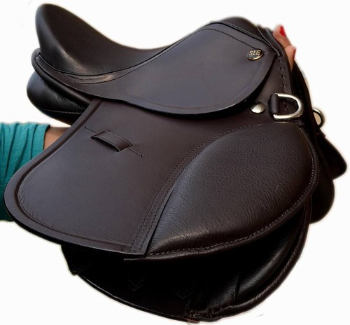 Small brown leather saddle - brown,