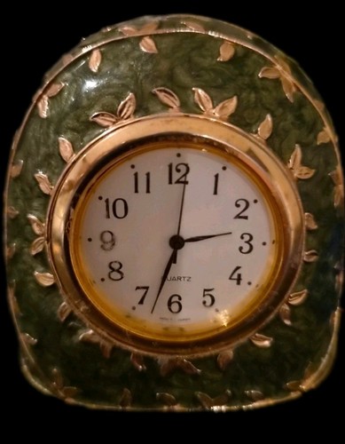 Miniature vintage table clock - vintage,