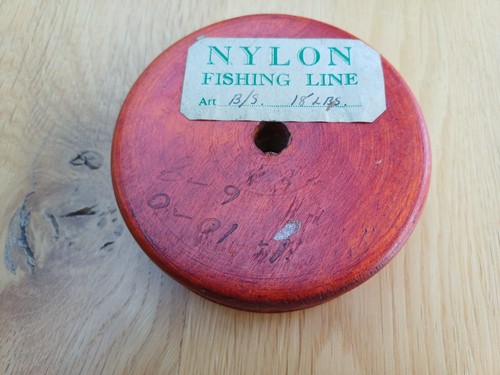 Vintage stained wooden spool - wooden,