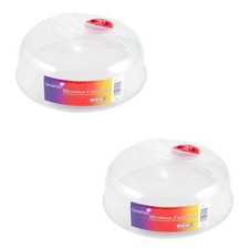 2 Pack Microwave Food Plate Dish Cover Kitchen Cooking Vented Handle Clear Lid