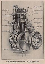 NSU Single Cylinder Motorcycle Engine - 1926 - Historical Picture ~8x12cm -