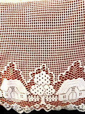 Vintage Pictorial Lace Curtain