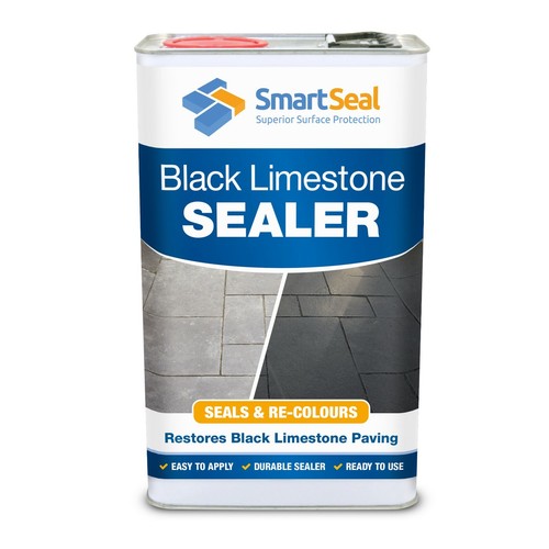 Black wet look limestone patio - look,