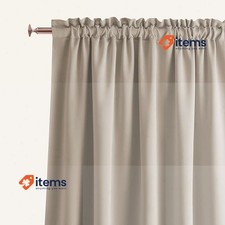 ROOM99 Aura Curtain with Ruffle Tape, 140 x 250 cm Beige, 1 Piece