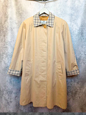 Aquascutum of London Trench Coat Vintage Beige Check Lining Men's Size L/XL