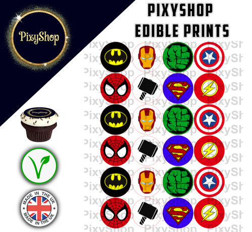 24x super hero cupcake cake - 24x,