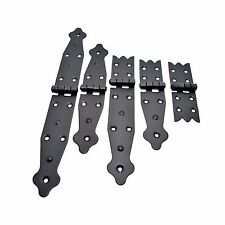 1 x High Quality Black Backflap Hinges Heavy Duty Strap Tee Gate Shed Door Box