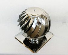 CHIMNEY SPINNER COWL with BASE PLATE Stainless Steel Spinning Rotating Cap Cover