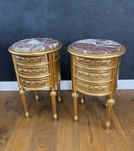 Pair round french gilt louis - pair,