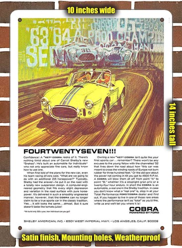 Metal sign 1965 shelby - metal,