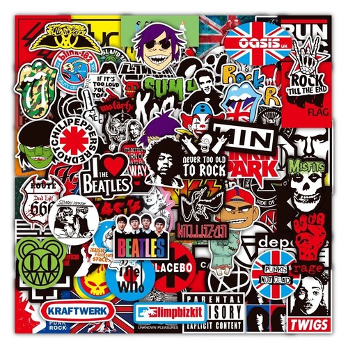 100pcs rock band stickers lot - stickers,