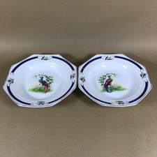 Pair of Bowls H & K Tunstall With Peacocks Hollinshead & Kirkham 1933