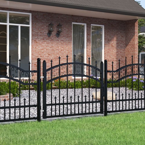 Black steel garden gate - garden,