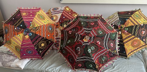 Embroidered parasol umbrella - embroidered,
