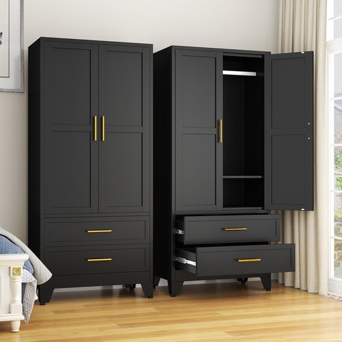Steel armoire wardrobe closet - wardrobe,