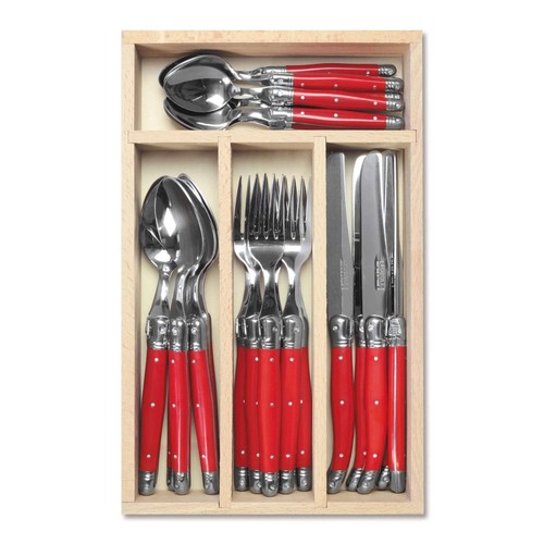 Piece cutlery set - 24, red