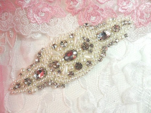 Silver pearl beaded - beaded, crystal