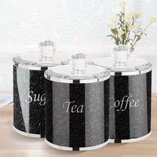 3pcs Black Sugar Canisters