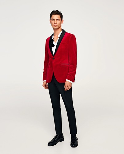 Zara man red velvet - zara,