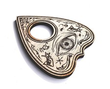 Planchette For Ouija Board - All Seeing Eye - Laser Engraved Birch Hardwood