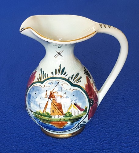 Vintage polychrome delft jug - polychrome,