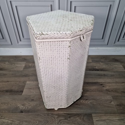Retro linen storage ottoman - linen,