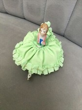 ANTIQUE VINTAGE ART DECO FLAPPER HALF DOLL PIN CUSHION LADY WITH LEGS