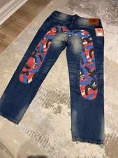 Evisu Mens Denim Jeans - Red