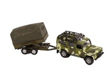 Kids Globe Army Land Rover & trailer playset Military Set die cast toy Army toys