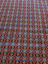 Vintage Welsh Wooden Tapestry Blanket Double Sided 132cm x 214cm 