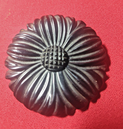 Vintage bakelite brooch - bakelite, black