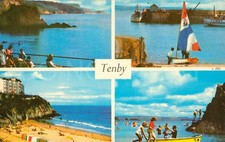 Postcard VTG 1979 Tenby Beach