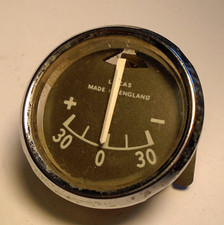 Vintage Ammeter 30-0-30  Lucas