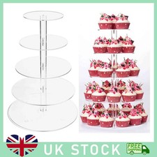 5-Tier Round Acrylic Cupcake Stand ,For Dessert Display At Parties/Events