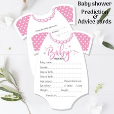 Pink baby shower advice card - shower,
