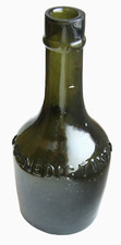 Vintage Antique Dark Green Glass Benedictine Glass Bottle