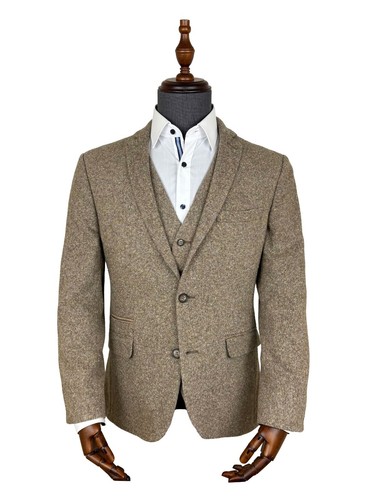 Tweed jacket mens beige - jacket,