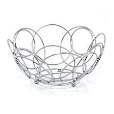 Chrome Round Wire Fruit Bowl |