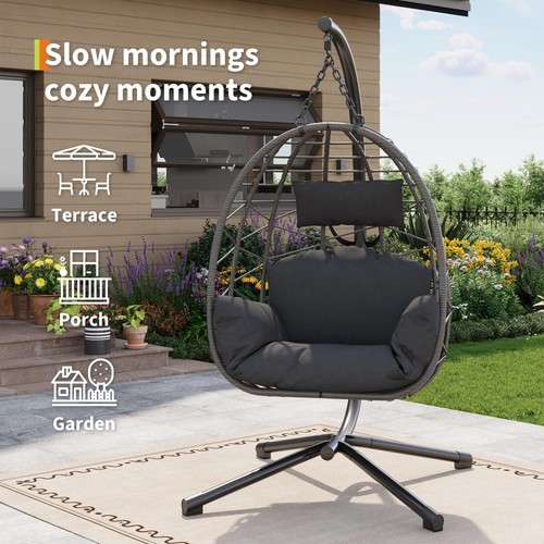 Rattan egg chair - rattan, swing