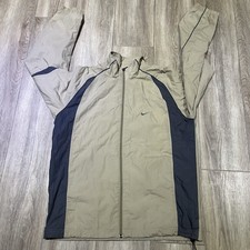 Nike Vintage Windbreaker Jacket Men’s M Beige Navy Retro Track Shell Zip Up