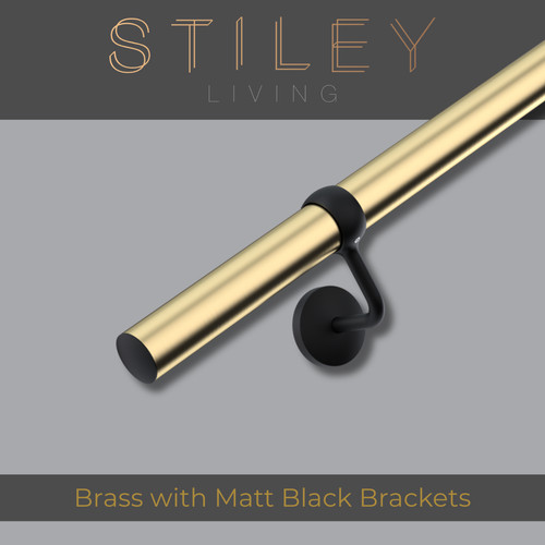 Brass indoor stair handrail - stair,