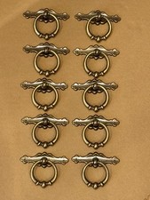 10x Antique brass ring pull
