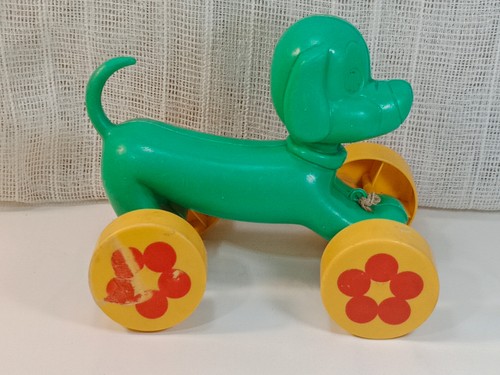 Vtg puppy toy blown plastic - vtg,