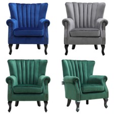 Pleated Velvet Curved Backrest